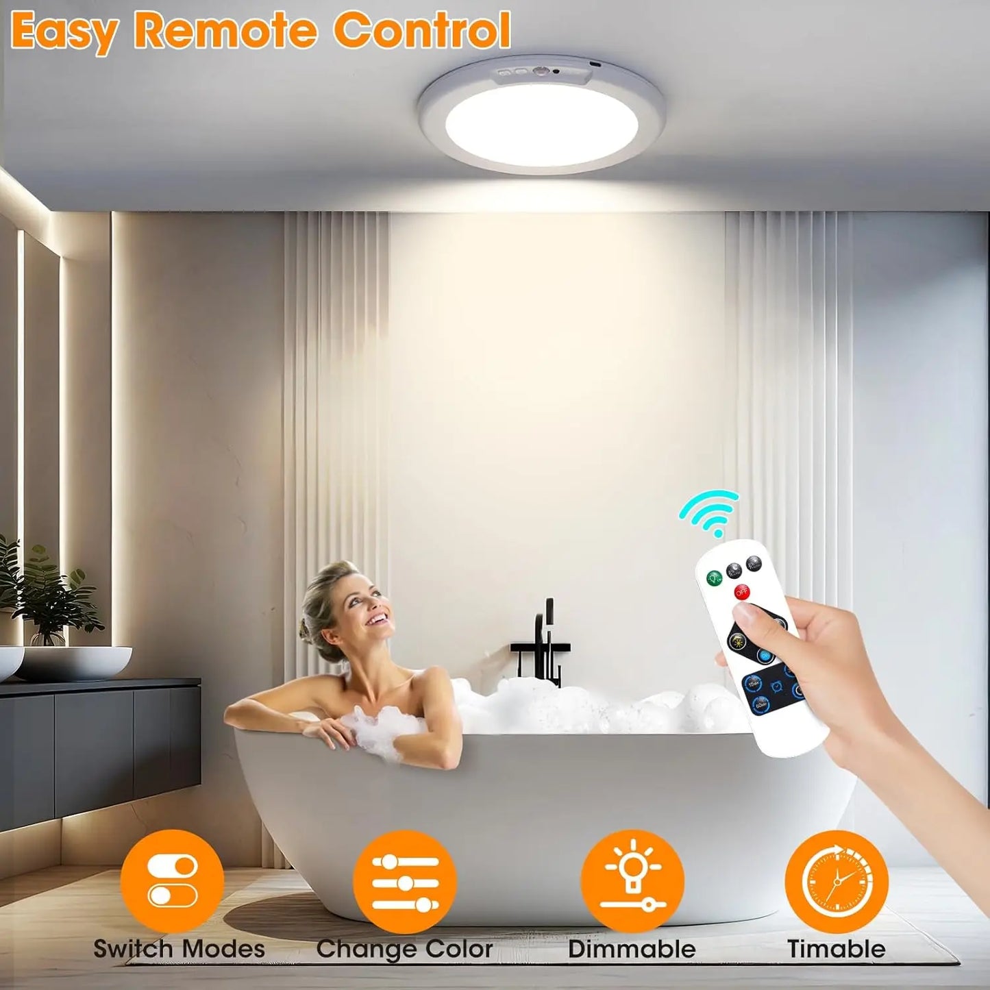 Illuminate Your Space with the Rechargeable Magnetic Wireless Motion Sensor Ceiling Light – Effortless Control and Versatile Design!