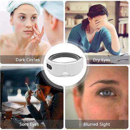 Rejuvenate Your Eyes with the 4D Heated Eye Massager – Smart Airbag Vibration & Bluetooth Relaxation Glasses