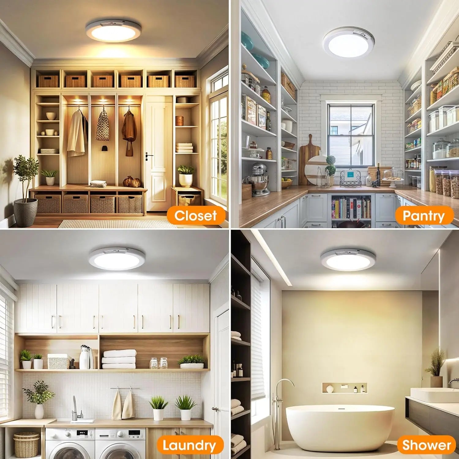 Illuminate Your Space with the Rechargeable Magnetic Wireless Motion Sensor Ceiling Light – Effortless Control and Versatile Design!